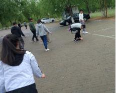 支部成员正在捡取垃圾